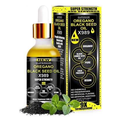Aceite De Orégano Silvestre Y Semilla Negra 400 Porciones Suplemento Orgánico