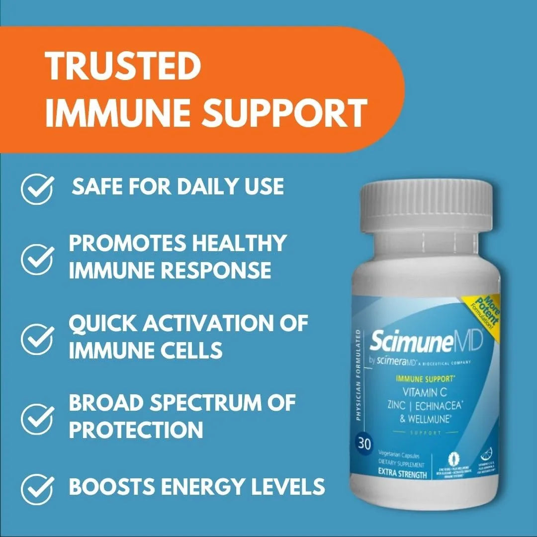 ScimeraMD Scimune Suplemento Inmunologico Zinc Quercetina Equinacea Beta Glucano 30 Capsulas