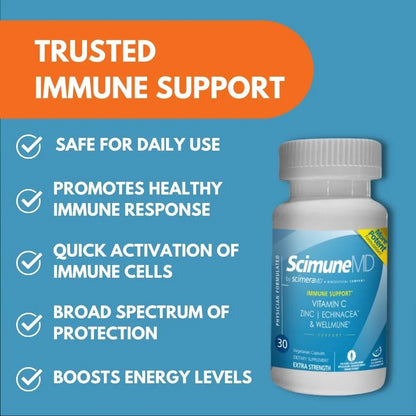 ScimeraMD Scimune Suplemento Inmunologico Zinc Quercetina Equinacea Beta Glucano 30 Capsulas