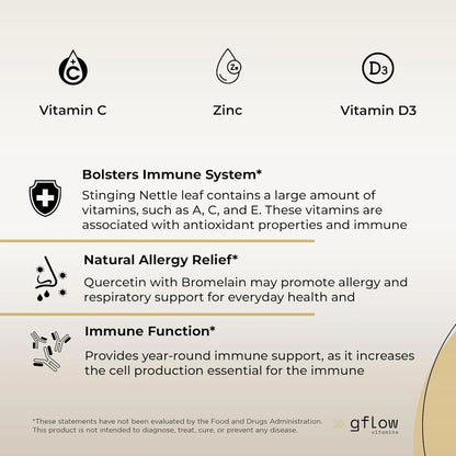 Quercetina 500 Mg Con Vitamina C Zinc Y Ortiga 120 Cápsulas Veganas Refuerza Sistema Inmunológico