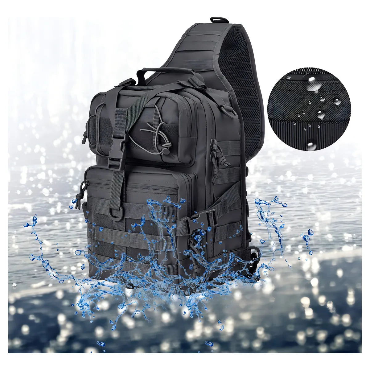 Mochila Táctica Militar HAOMUK Negra Resistente Al Agua Y Duradera