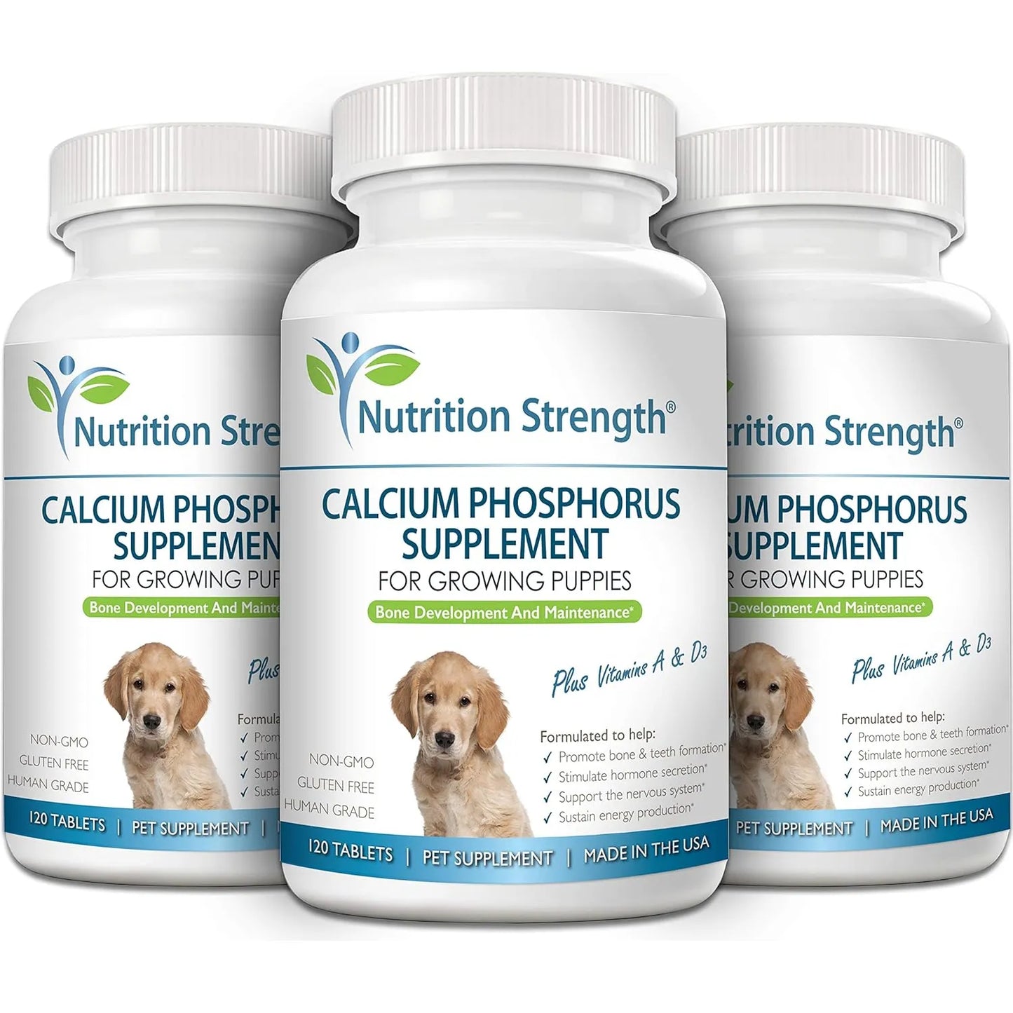 Calcio Fosfato Masticable Para Perros Cachorros Huesos Salud Importado Eeuu 120 Tabletas