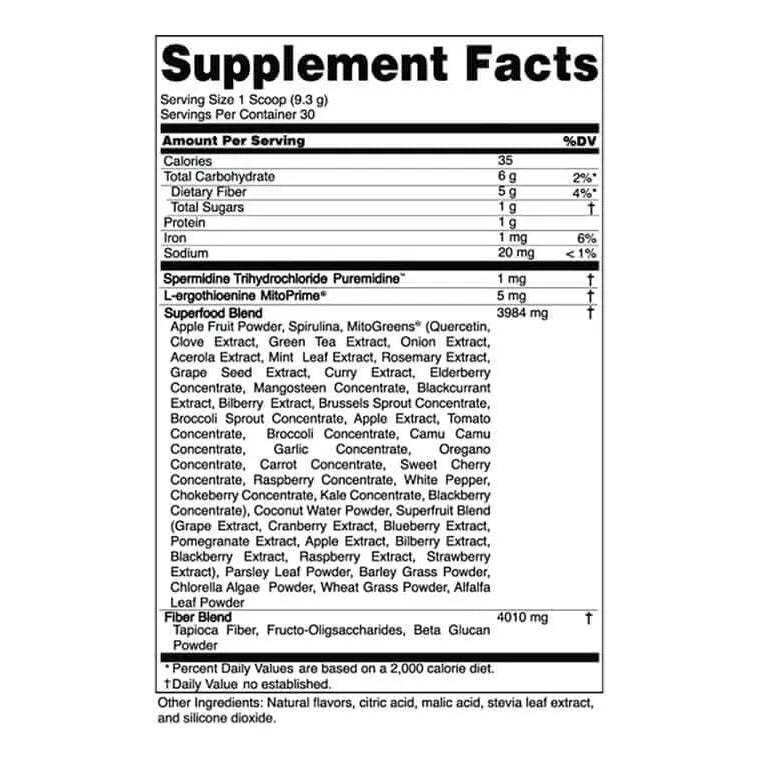 Advanced Greens Plus Superalimento En Polvo 50 Frutas Verduras Hierbas Vegano 279g