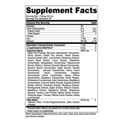 Advanced Greens Plus Superalimento En Polvo 50 Frutas Verduras Hierbas Vegano 279g
