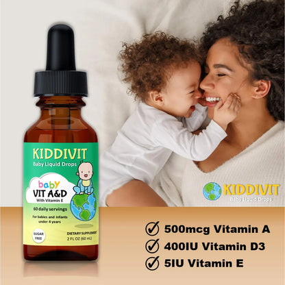 Gotas Líquidas De Vitamina A D Y E Para Bebés 60 Porciones 2 Onzas