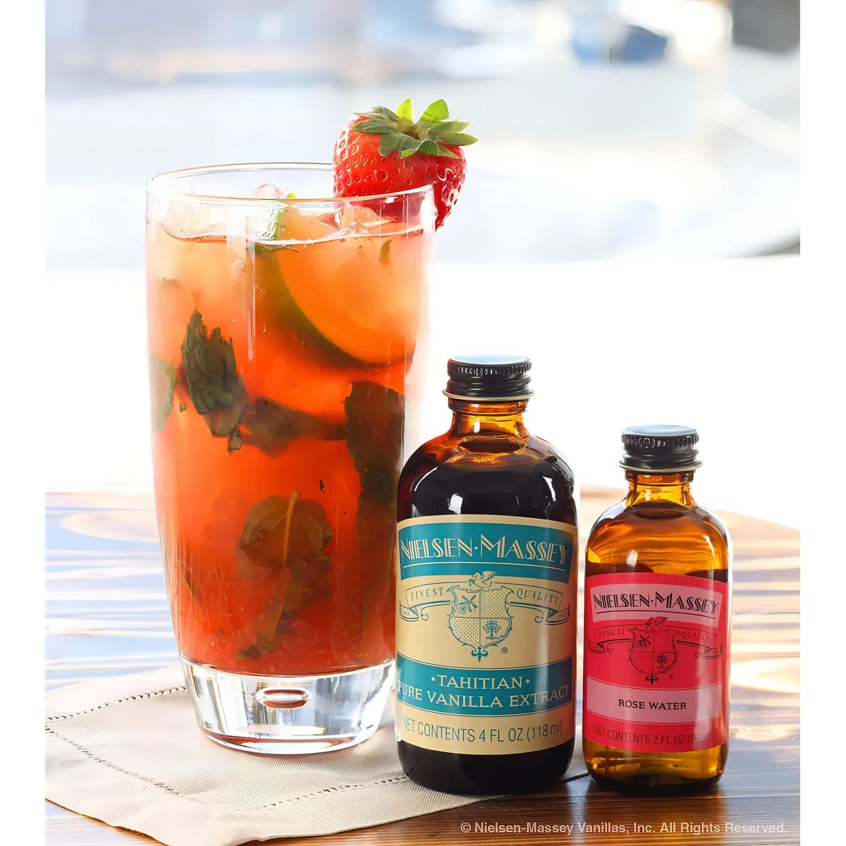 Agua De Rosas Nielsen Massey 60 Ml Para Hornear Y Cocinar Aroma Premium