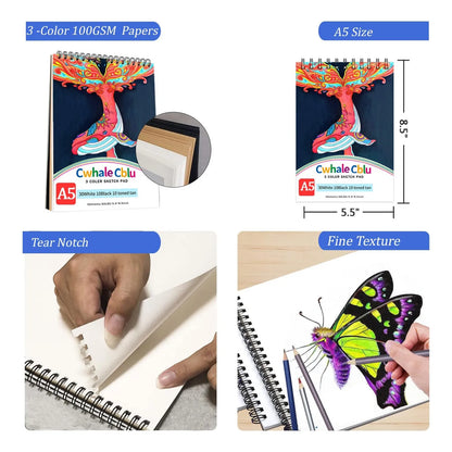Juego Completo 77 Herramientas Artísticas Libro De Boceto Ideal Para Principiantes Y Expertos