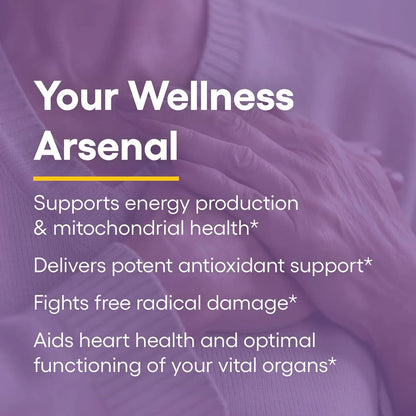 Ubiquinol Coq10 100 Mg Suplemento Energía Cardíaca Cognitiva 120 Cápsulas