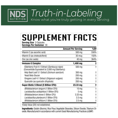 Suplemento Inmunológico Con Saúco Vitamina C D Zinc Y Probióticos