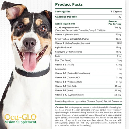 Ocu GLO Suplemento PB Vision Para Perros Y Gatos Con Luteina Y Omega 3