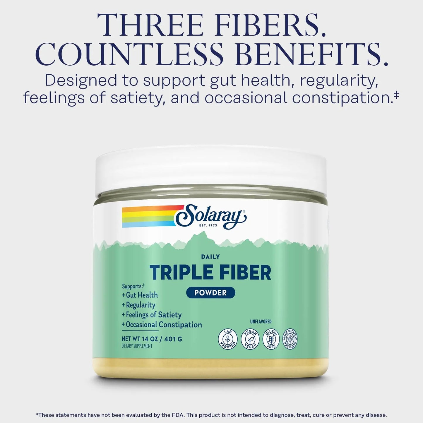Polvo De Triple Fibra Para Salud Intestinal Regularidad Saciedad Vegano Sin Gluten