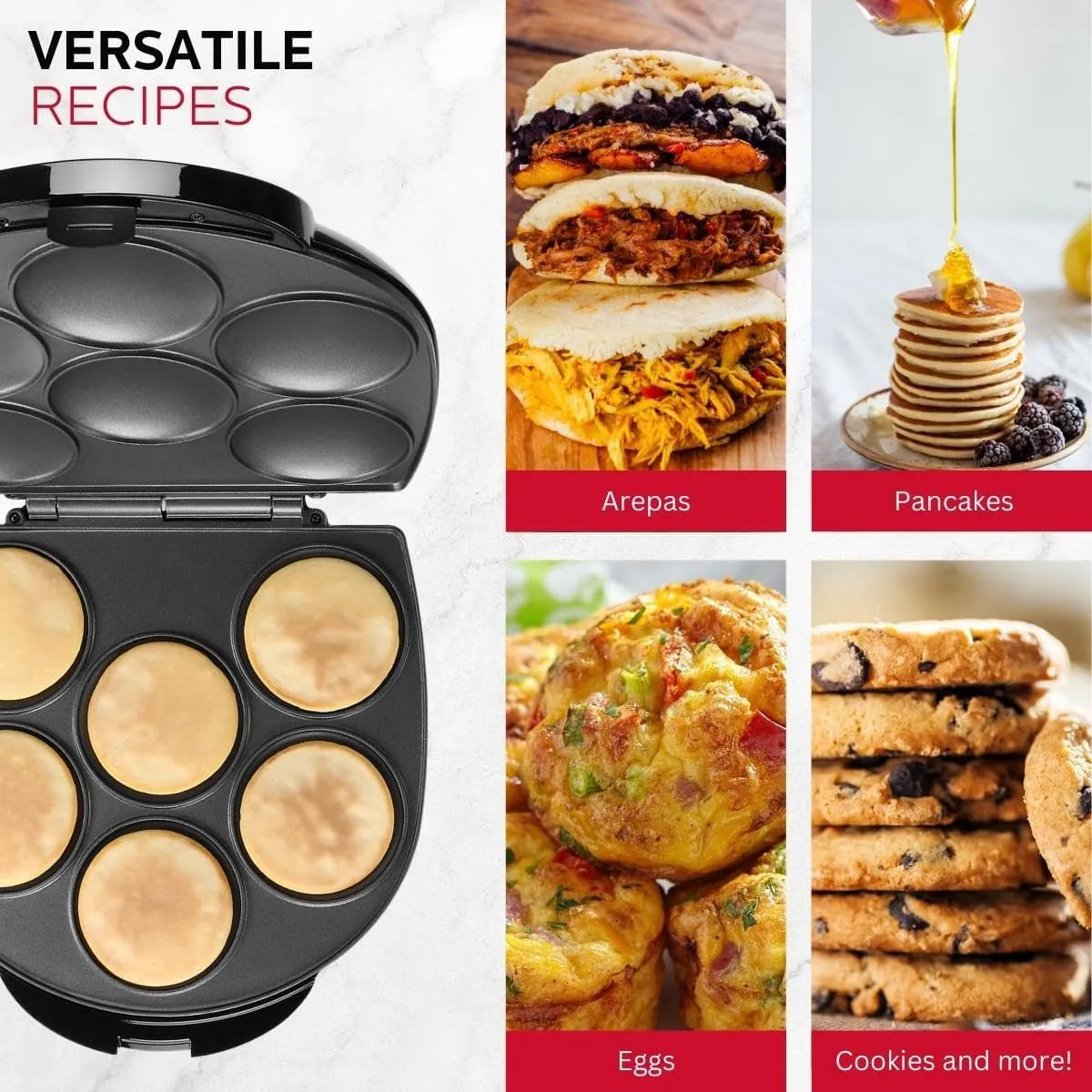 Máquina Para Hacer Arepas Antiadherente Holstein Housewares Cocción Perfecta Fácil Limpieza