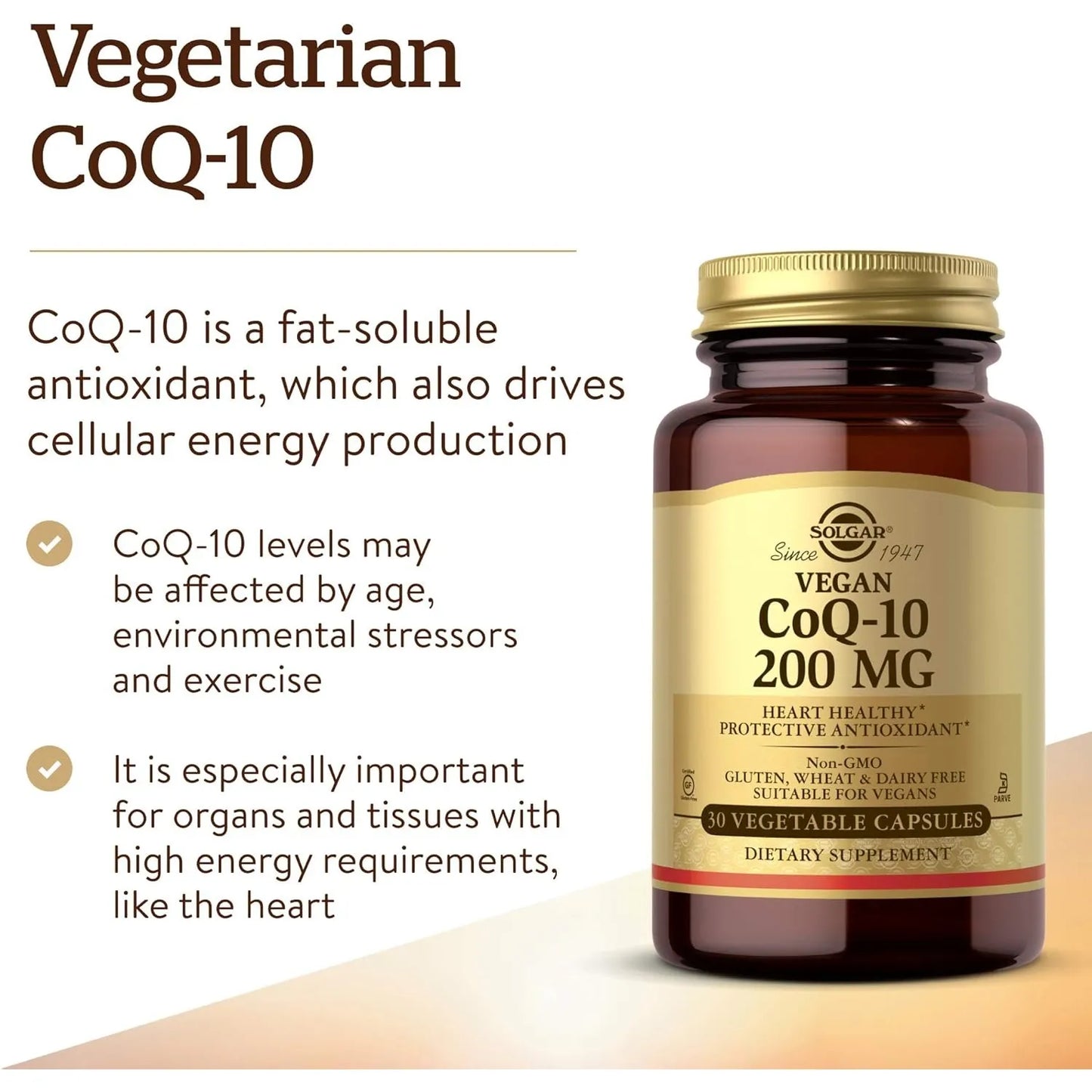 Coenzima Q10 Vegetariana Solgar Bienestar Diario 30 Cápsulas - Imagen 2