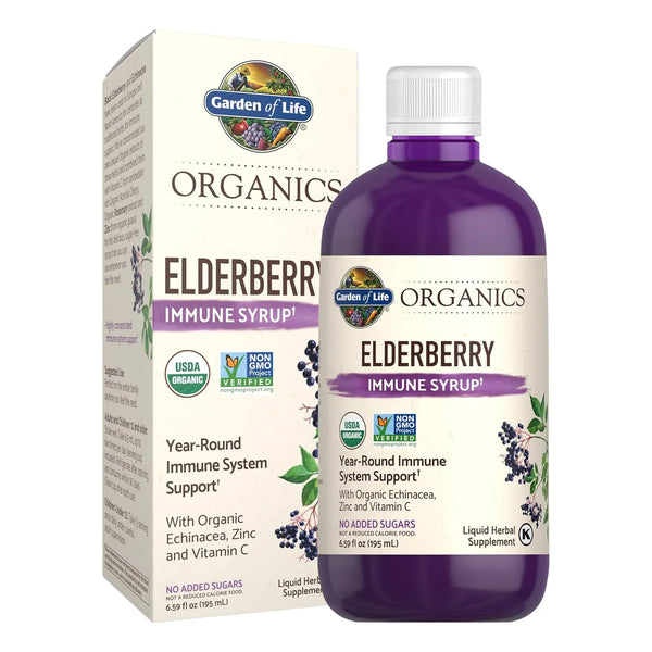 Jarabe Inmunologico De Sauco Organico Con Equinacea Zinc Y Vitamina C 195ml