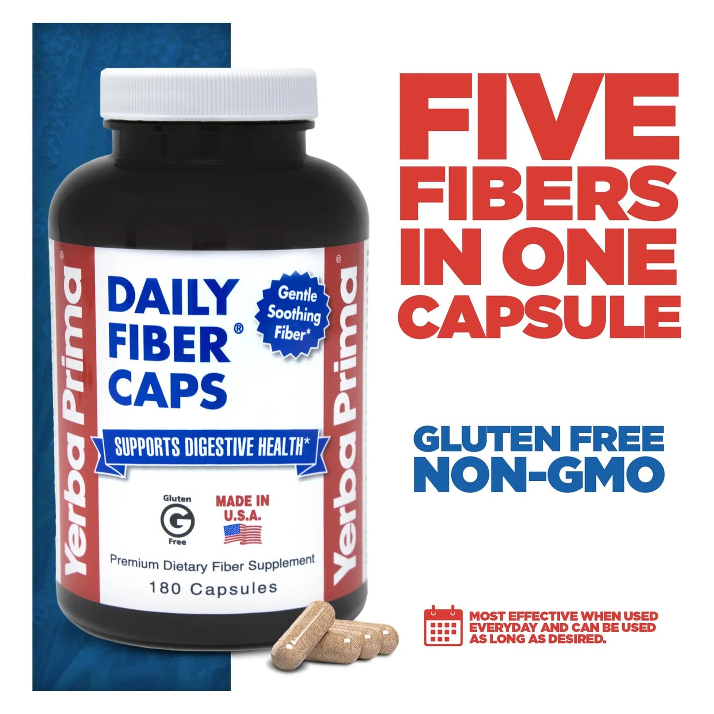 Capsulas Diarias De Fibra 180 Unidades Limpieza Colon Salud Intestinal