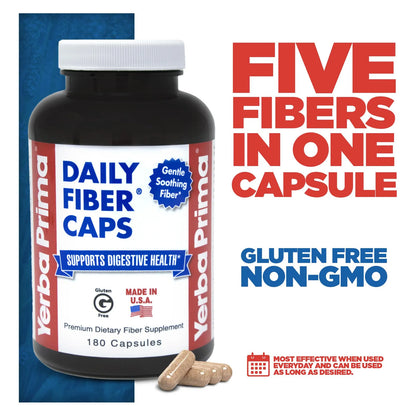 Capsulas Diarias De Fibra 180 Unidades Limpieza Colon Salud Intestinal