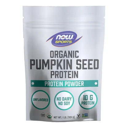 Proteína Orgánica De Semillas De Calabaza En Polvo NOW Sports Nutrition 1 Libra Sin OMG