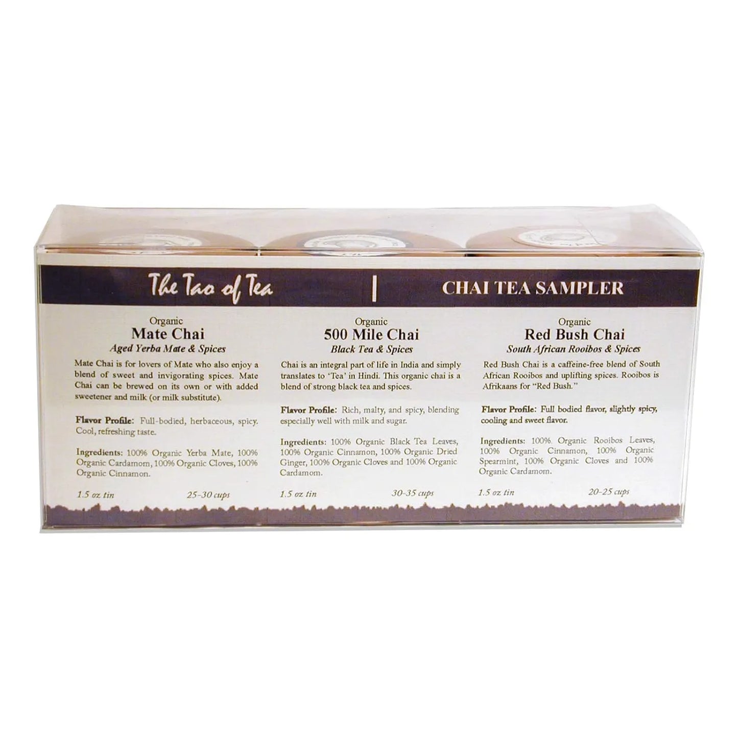 Muestreador De Té Chai En Caja Tres Unidades The Tao Of Tea Orgánico
