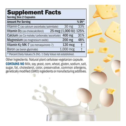 Capsulas Calcio Magnesio Vitamina D3 K2 Mk7 360 Unidades Salud Osea