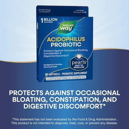 Natures Way Perlas Probioticas Acidophilus 90 Capsulas Soporte Digestivo