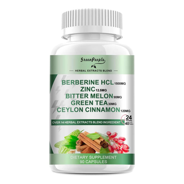 Berberina 1500mg Con Canela De Ceilán 90 Cápsulas Suplemento Digestión Y Energía