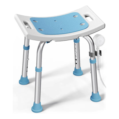 Silla De Ducha Ajustable Soporta 400 Libras Con Pies Antideslizantes