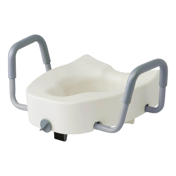 Asiento De Inodoro Elevado 12.7 Cm Con Brazos Acolchados Seguridad Y Comodidad