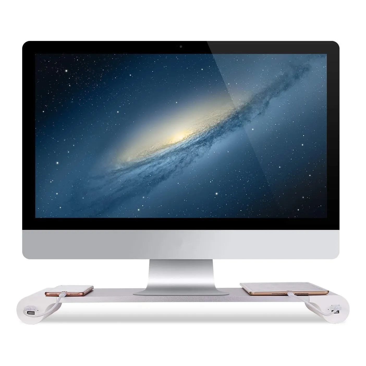 Soporte Para Monitor Escritorio 4 Puertos USB Aluminio Organiza Tu Espacio