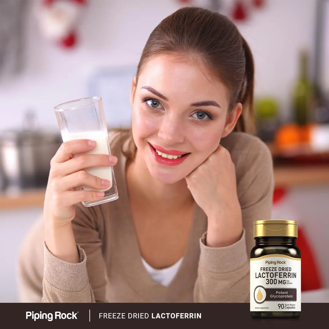 Capsulas De Lactoferrina 300 Mg 90 Unidades Glicoproteina Potente Sin Omg Sin Gluten