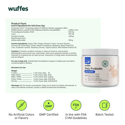 Masticables Probióticos Para Perros 60 Piezas Apoyo Digestivo E Inmunológico