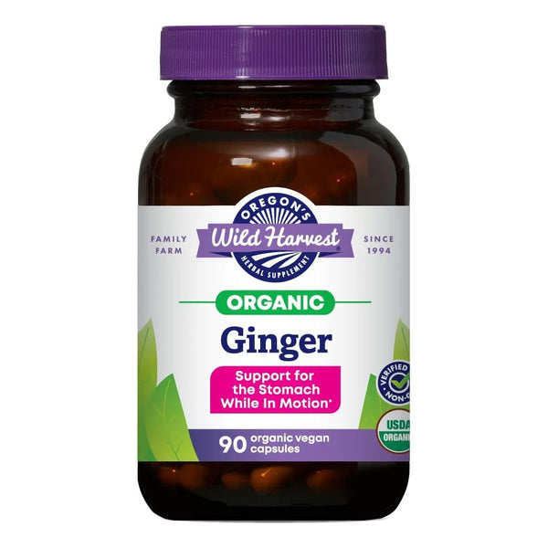 Capsulas De Jengibre Organico 1000 Mg Apoyo Estomacal 90 Unidades Oregon Wild Harvest