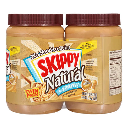 Mantequilla De Maní Natural Cremosa SKIPPY 1.13 Kg Sin Conservantes Ni Gluten