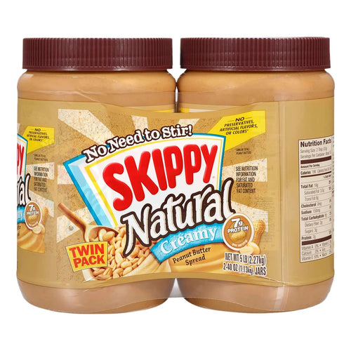 Mantequilla De Maní Natural Cremosa SKIPPY 1.13 Kg Sin Conservantes Ni Gluten