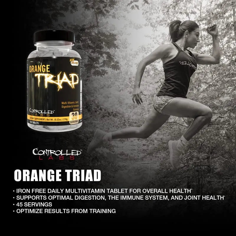 Orange Triad Multivitaminico Diario Suplemento Deportivo Sin Hierro 45 Tabletas