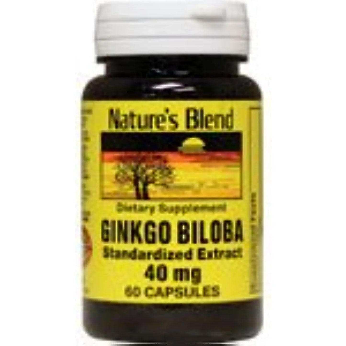 Ginkgo Biloba 40 Mg 60 Caps Energia Y Concentracion Natures Blend