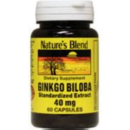 Ginkgo Biloba 40 Mg 60 Caps Energia Y Concentracion Natures Blend