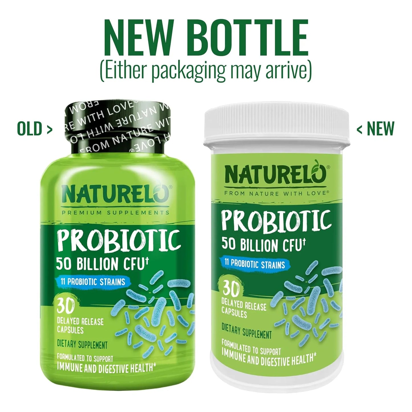 Probiótico NATURELO 50 Mil Millones CFU 11 Cepas Digestión E Inmunidad 30 Cápsulas Veganas
