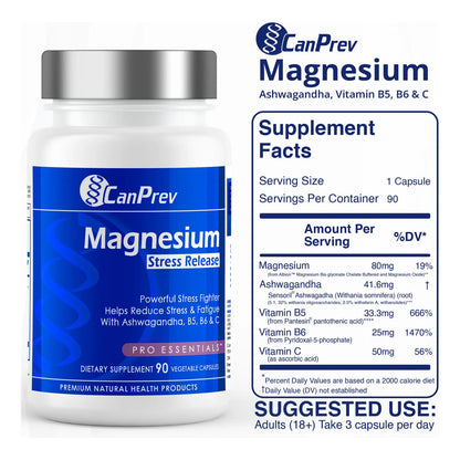 Bisglicinato De Magnesio Con Ashwagandha B5 B6 Vitamina C 90 Capsulas Sueño Reparador Energia