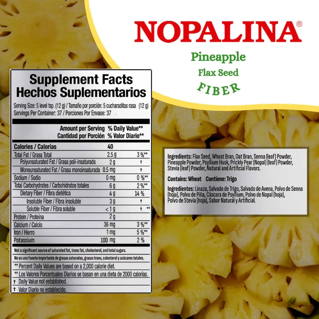 Fibra Desintoxicante Para Colon Semillas De Lino Sabor Piña 1 LB