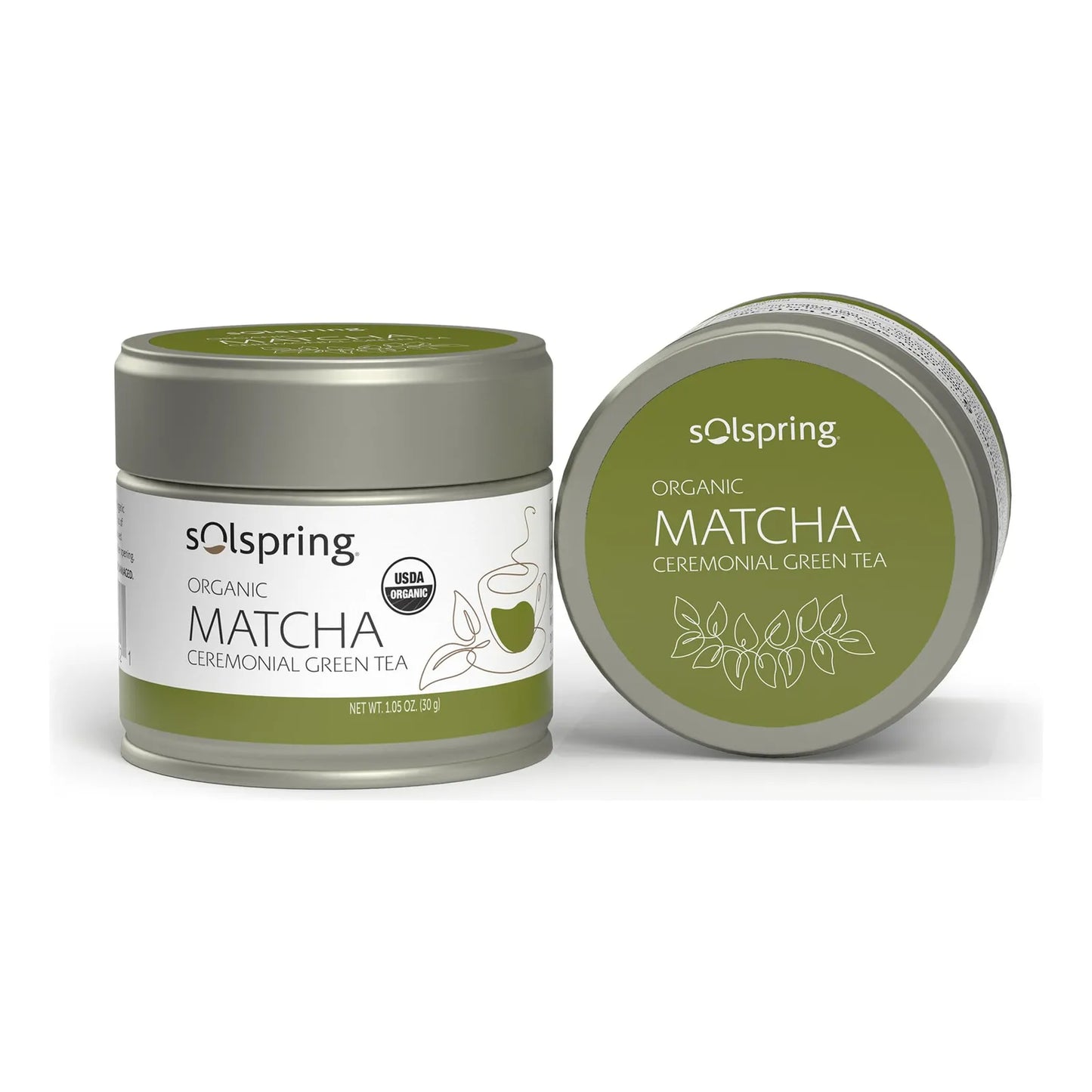 Té Verde Ceremonial Matcha Orgánico Solspring 23 Porciones Lata Premium