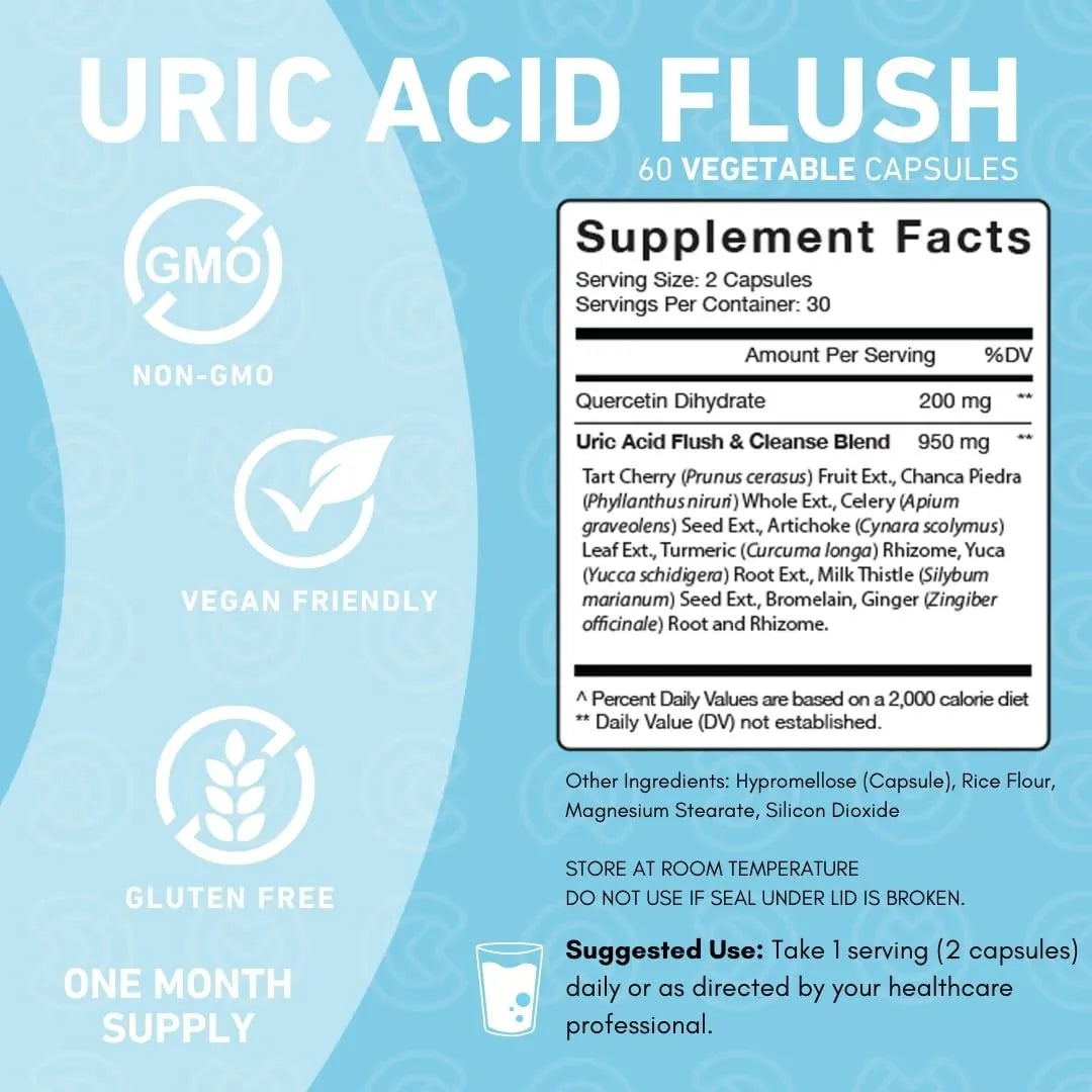 Ácido Úrico Flush Cleanse Soporte Articular Con Extracto De Cereza Y Cúrcuma