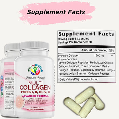 Colageno Multipremium Antiedad Piel Firme Cabello Uñas Fuertes 90 Capsulas