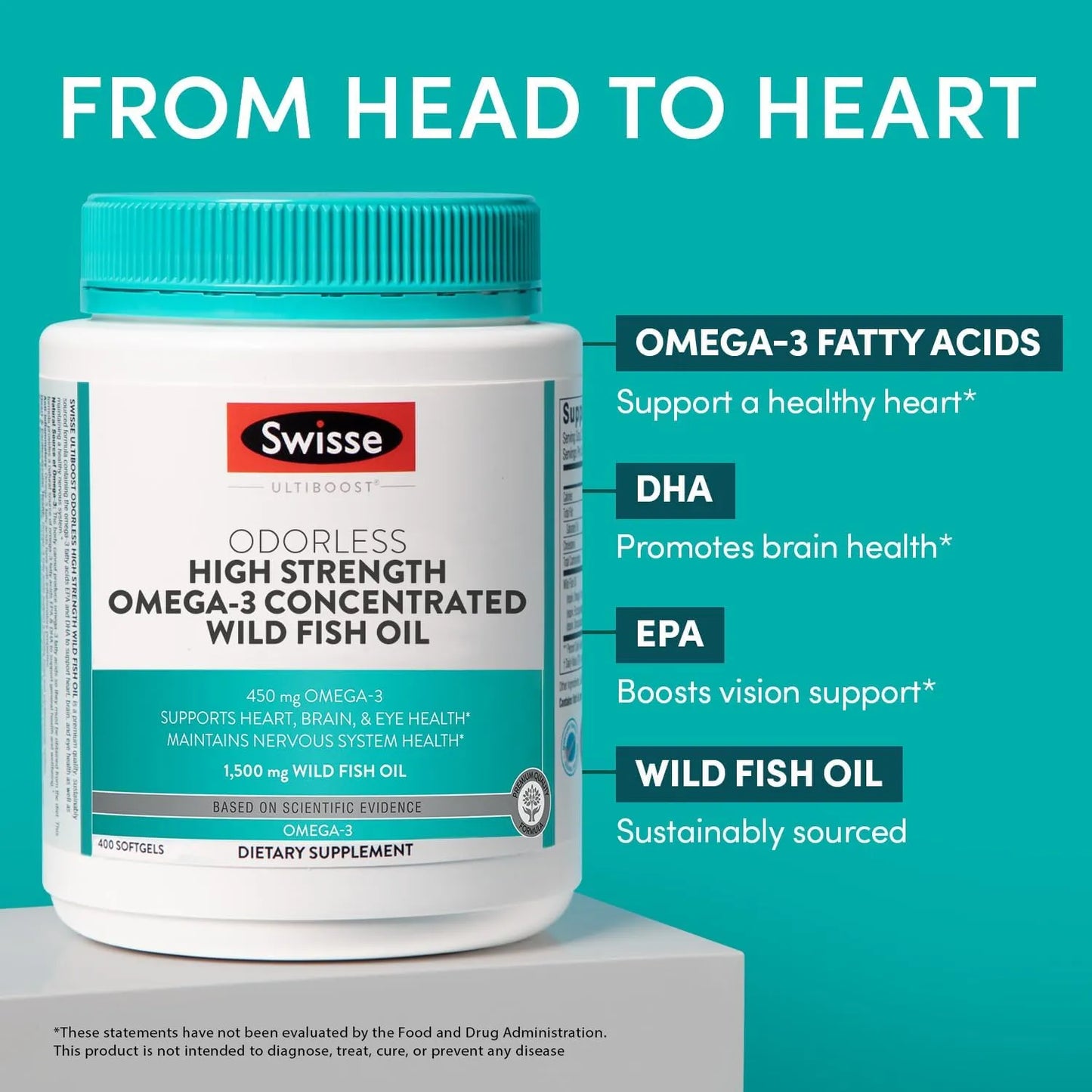 Aceite De Pescado Salvaje Omega 3 Epa Dha 1500 Mg 400 Capsulas Salud Cerebral Y Cardiovascular