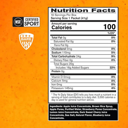Gel De Energía Para Correr Sabor Bayas 28 Gramos 100 Caloría