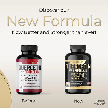Quercetina 500 Mg Con Vitamina C Zinc Y Bromelina 240 Cápsulas Vegetarianas