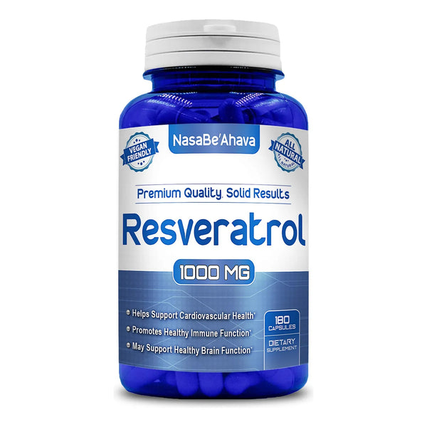 Capsulas Resveratrol 1000 Mg Antioxidante Vegano Facil Absorcion Piel Corazon Cerebro