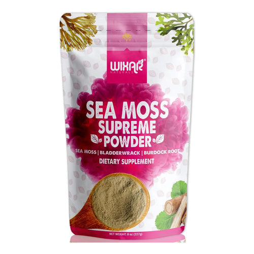 Polvo De Musgo Marino Irlandes Con Vejiga Y Bardana 227g Apoyo Tiroides Y Piel