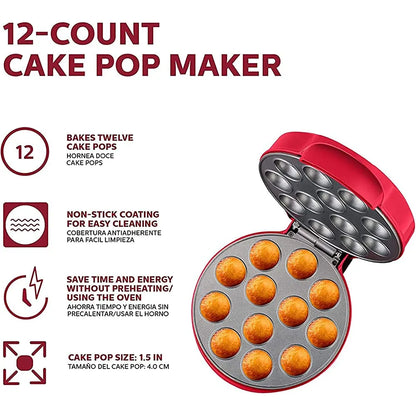 Máquina Para Hacer Cake Pops Holstein Housewares Rojo 12 Unidades Antiadherente