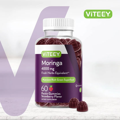 Gomitas De Moringa 4000 Mg Energía Inmunológico Vegano Sabor Fresa