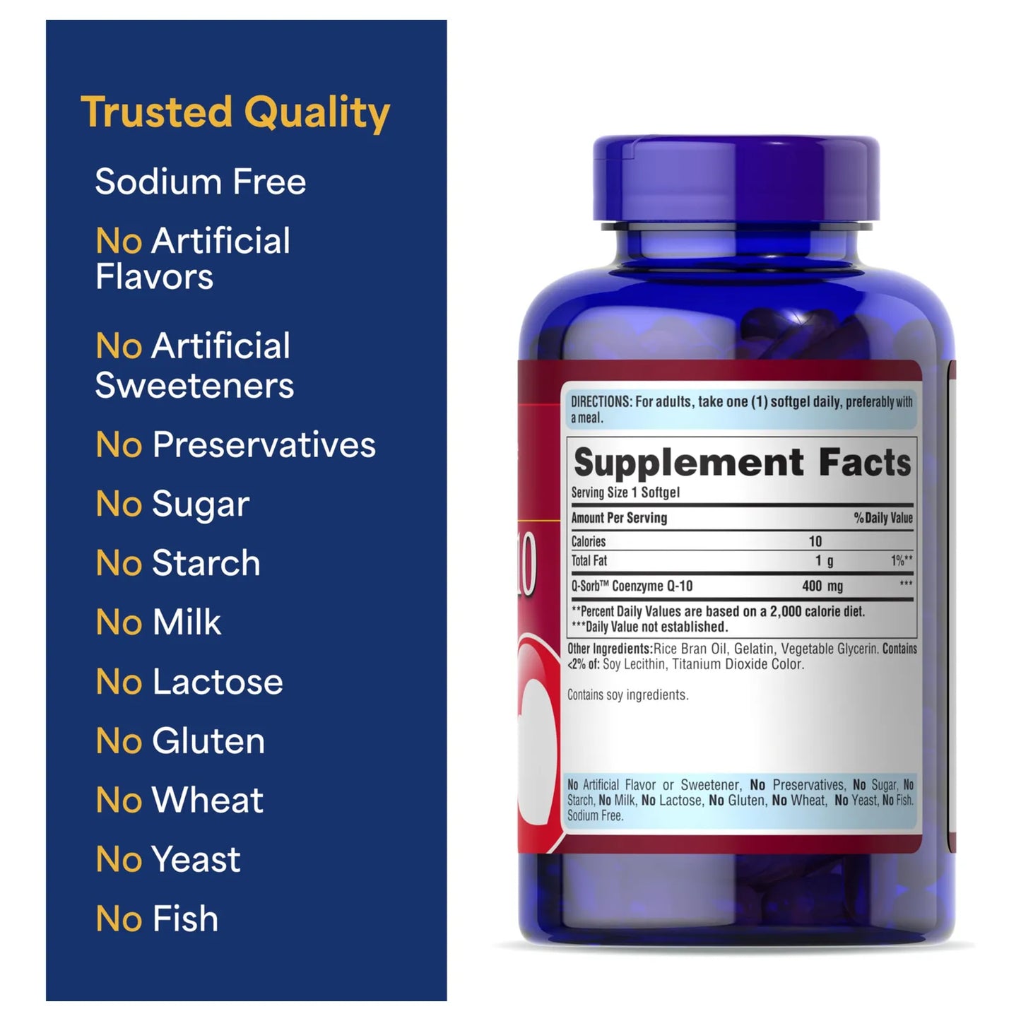 Coenzima Q10 400 Mg 120 Capsulas Suaves Energia Antioxidante PuritanS Pride